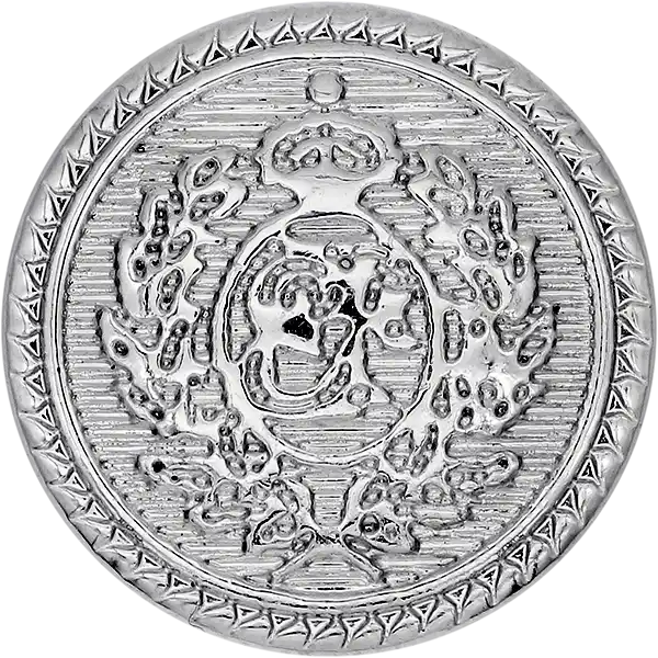  BLZ51 - Crown Wreath Figured Metal Button